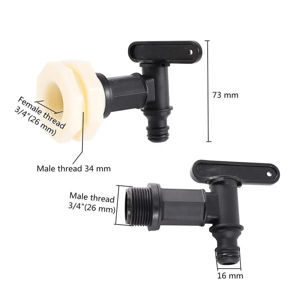 3/4 Inch Thread Plastic IBC Tank Tap Faucet Adapter - Image 2